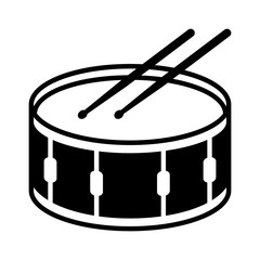 Snare drum or side drum with drumsticks musical instrument flat vector icon for music apps and websites