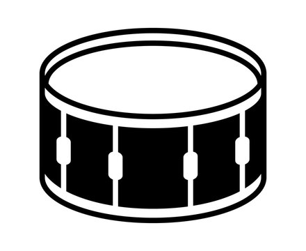 Snare drum or side drum musical instrument flat vector icon for music apps and websites