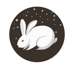 Chinese zodiac sign Rabbit vector horoscope icon or symbol