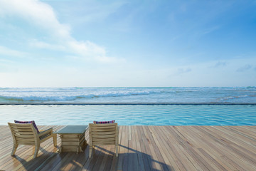 Swimming Pool with  the sea