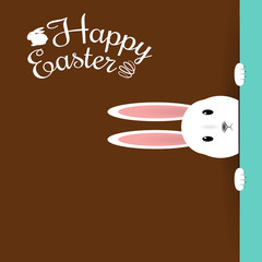 Beautiful Easter Hare on brown background. Vector Illustration