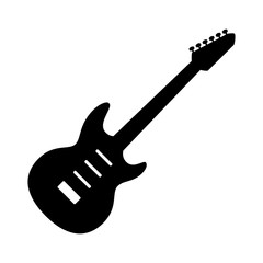 Obraz premium Electric guitar musical instrument flat vector icon for music apps and websites
