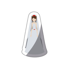 people woman with wedding dress icon, vector illustration image