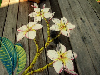 Flower imagine on wood