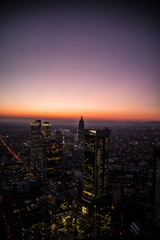 Fototapeta na wymiar Sonnenuntergang Frankfurt Skyline