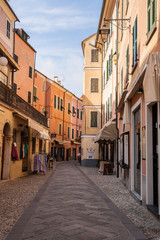 Fototapeta na wymiar Viste del centro storico di Laigueglia, Mar Ligure, Savona, Liguria, Italia