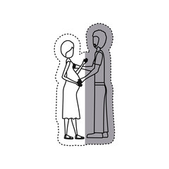 people pregnant woman and her husband icon, vector illustration