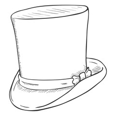 Vector Single SKetch Cylinder Hat