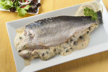 baked stuffed see bass