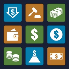 Set of 9 exchange filled icons