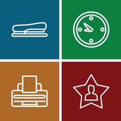 Set of 4 Office outline icons