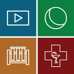 Set of 4 reflection outline icons