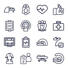 Set of 16 patient outline icons