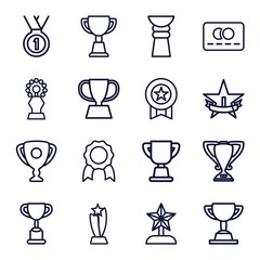 Set of 16 reward outline icons