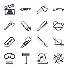 Set of 16 cut outline icons