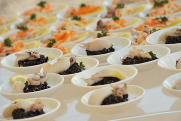 Cuttlefish. Catering. Presentation