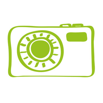 Handgezeichnete Kamera in hellgrün