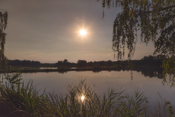 Sonnenuntergang am Murner See, Wackersdorf, Bayern 