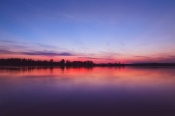 Sunset at lake Murner, Wackersdorf, Bavaria