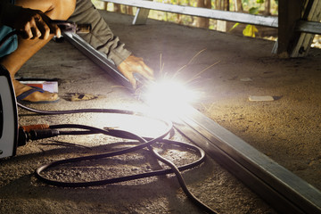 welder Industrial automotive part in factory