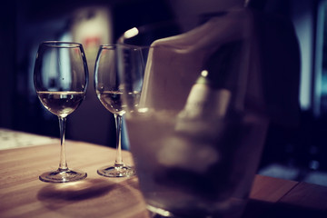 glass alcohol background blur concept