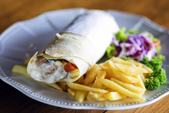 Burrito with grilled chicken