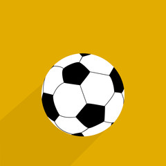 Illustration soccer  ball on yellow background