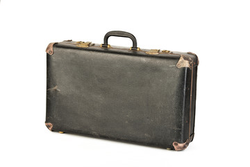Old, retro suitcase isolated on white