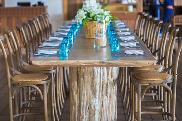 Celebration table with chairs and outdoor seating, catering and business