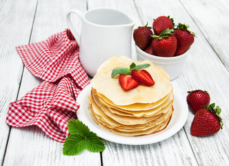 pancakes with strawberries
