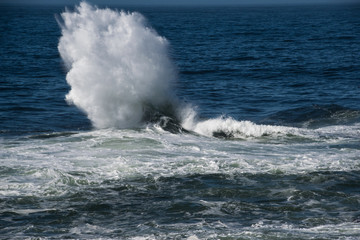 Waves Colliding at Beach in California
