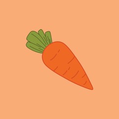 Carrot Vector Illustration. Clip Art Isolated Flat Design Icon