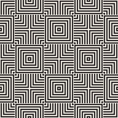 Repeating Geometric Stripes Tiling. Vector Seamless Monochrome Pattern