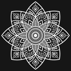 Mandala. Indian antistress medallion. Abstract islamic flower, arabic henna design, yoga symbol.