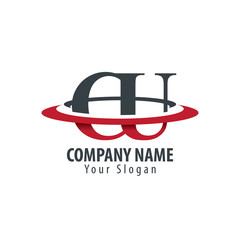 Initial Letter CU With Overlapping Swoosh Circle