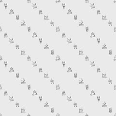 Robot doodles pattern.