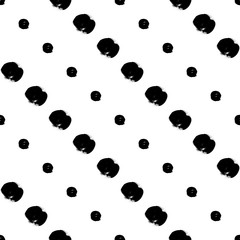 Seamless black and white pattern with abstract circles