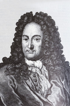 Portrait of the scientist philosopher Gottfried Wilhelm Leibniz