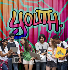 Youth Word Street Drawing Style Concept