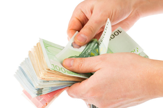 Man couting money
