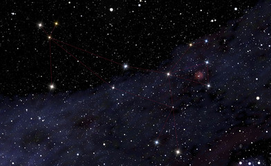 Monoceros (Unicorn) costellation in deep space sky © CLAUDIO