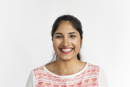 Woman Smiling Happiness Carefree Emotional Expression Concept