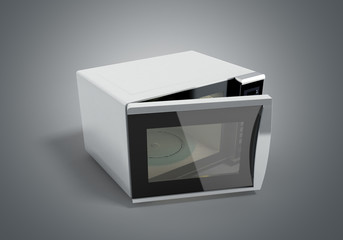 Microwave stove 3d illustration on grey
