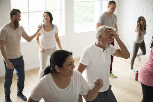 Diversity People Exercise Class Relax Concept - Powered by Adobe