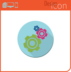Vector icon on white background. The work of the mechanism. The gear Icon For use on the Web site or application.