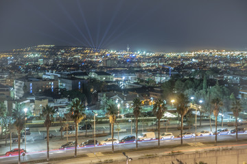 Fototapeta na wymiar Barcelona night panoramic view