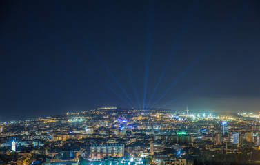 Barcelona night panoramic view