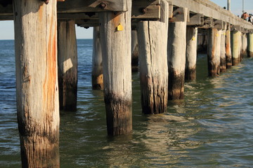 Wooden old pier on the beach