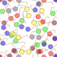 Seamless pattern of colored sunglasses. Vector.