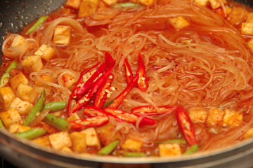 Cooking ,Popular Thai fried noodle call Pad Tai